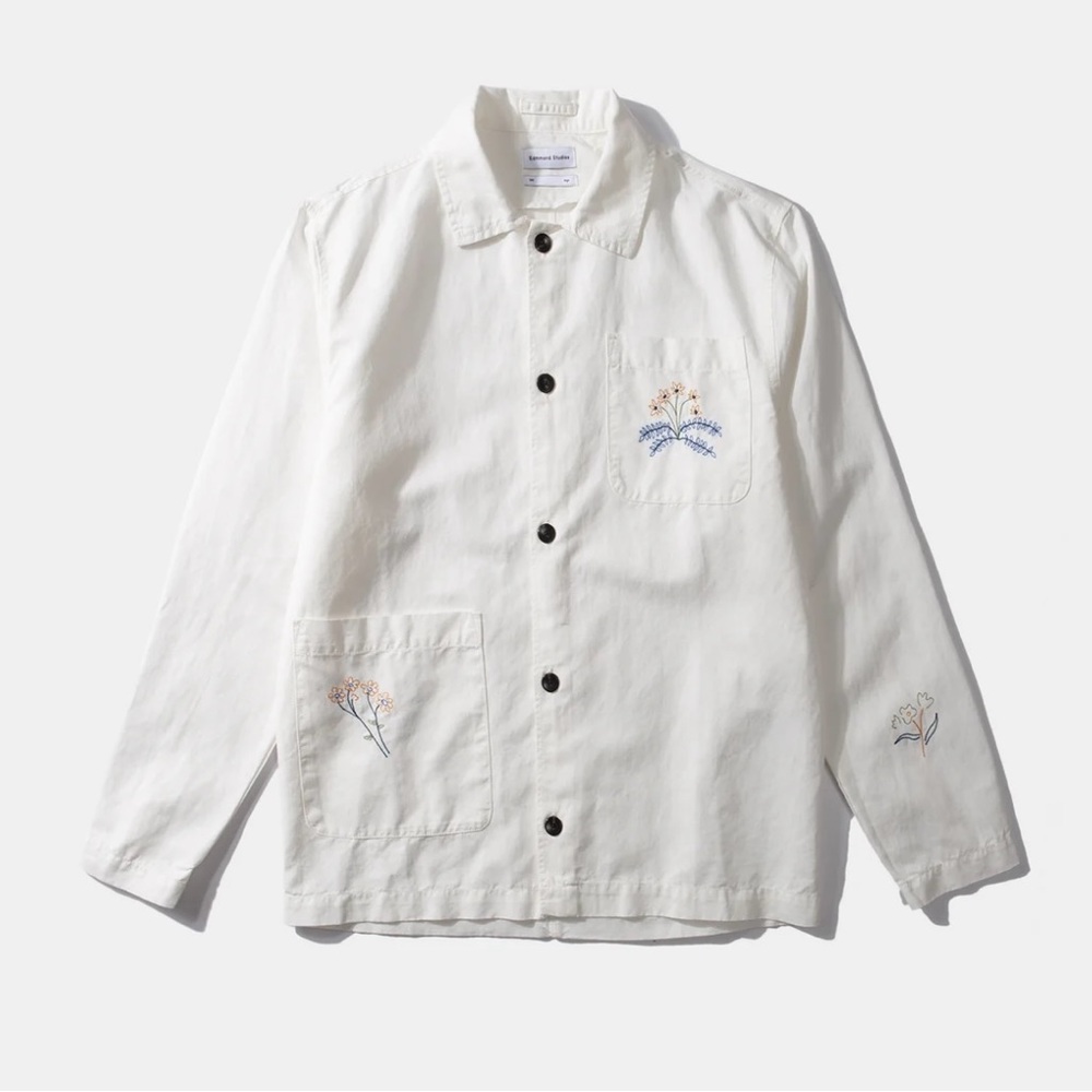 Edmmond studios embroidered lightweight shirt jacket.